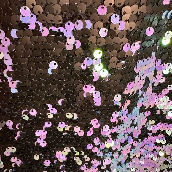 Honey Punch Black/ Blue, Aqua Sequins Change of Color Mini Dress Size M - Picture 11 of 12